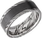 lashbrook damascus handmade 8mm  handmade woodgrain damascus steel flat band