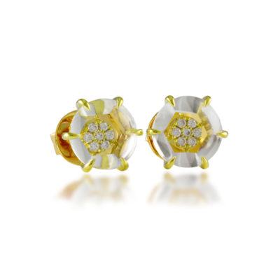 frederic sage gemstone studs white topaz yellow gold earrings e2219-ygwt stud earrings