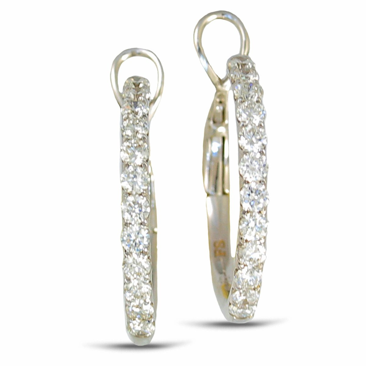 frederic sage diamond hoops white gold earrings e2330-w diamond hoop earrings