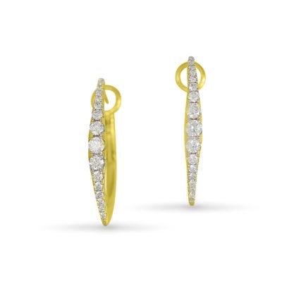 frederic sage diamond hoops yellow gold earrings e2427-yw marquise hoop earrings