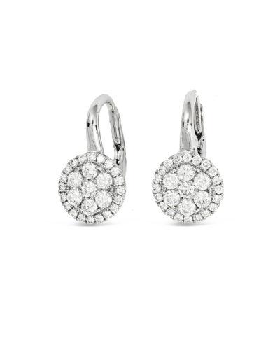 frederic sage diamond white gold earrings e2460-w diamond cluster drop earrings