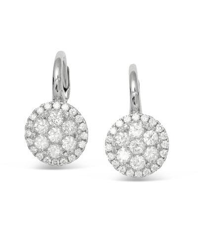 frederic sage diamond white gold earrings e2464-w diamond cluster drop earrings