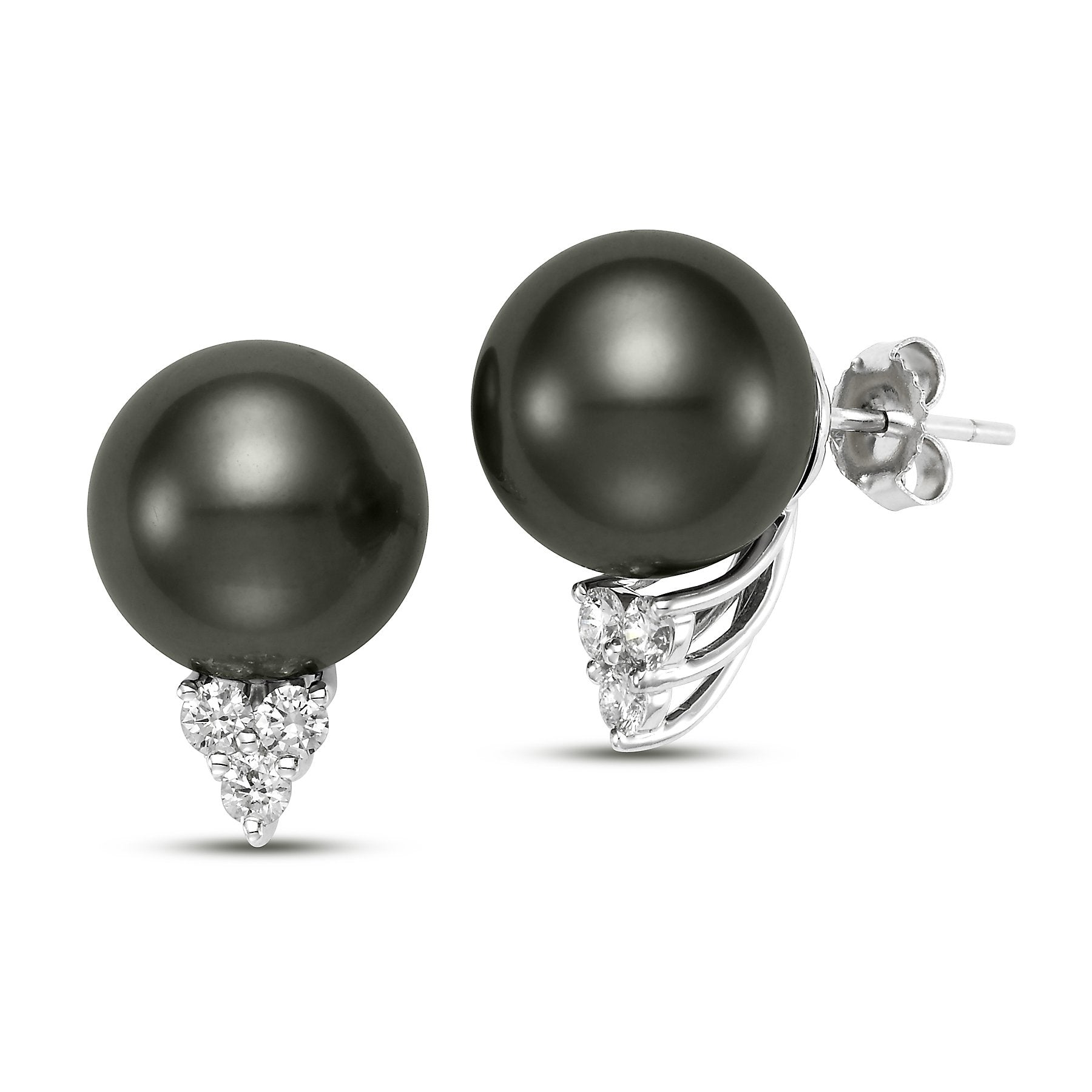 trilogy pearl & diamond earrings