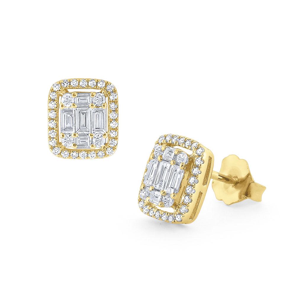 e4809 kc design diamond mosaic stud earrings set in 14kt. gold