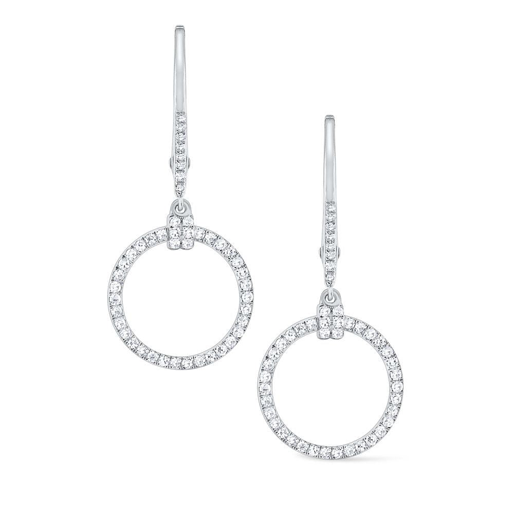 e5924 kc design diamond circular frame earrings set in 14 kt. gold