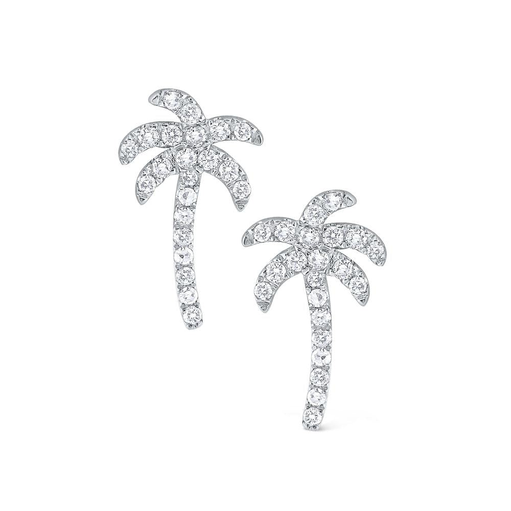e6070 kc design diamond palm tree earrings set in 14 kt. gold