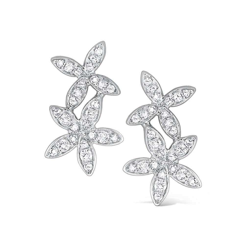 e6107 kc design diamond floral earrings set in 14 kt. gold