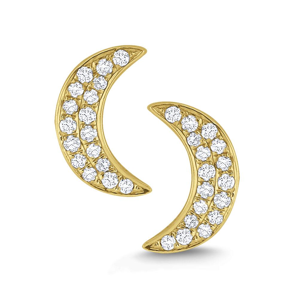 e6160 kc design diamond crescent moon stud earrings set in 14 kt. gold