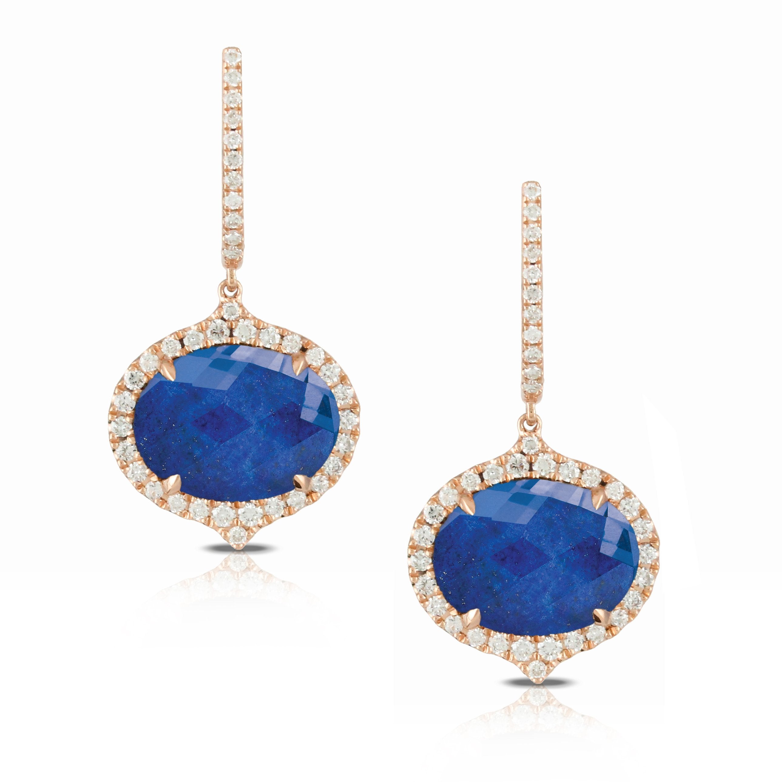 doves royal lapis collection 18k rose gold diamond earring E6232LP