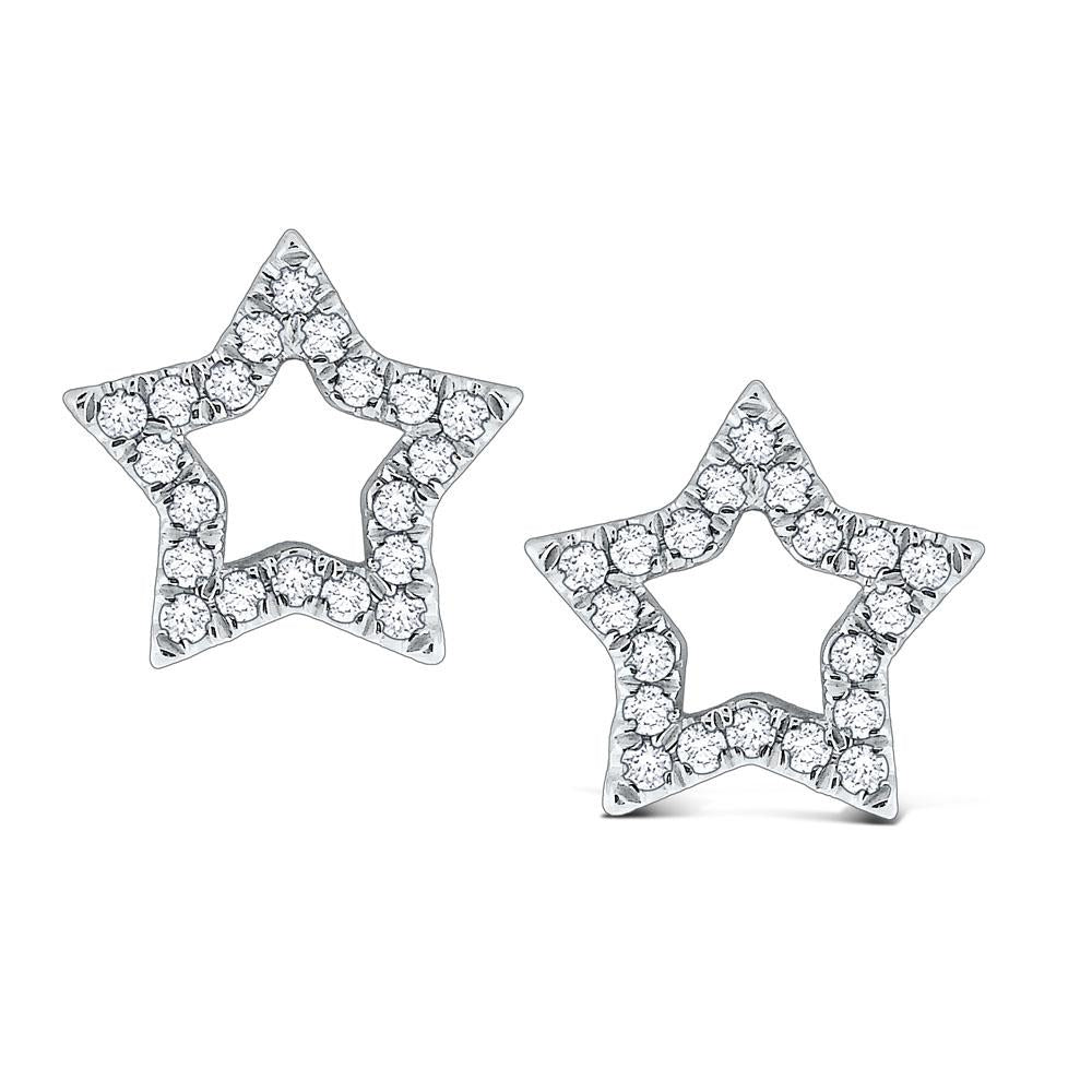 e6481 kc design diamond star stud earrings set in 14 kt. gold