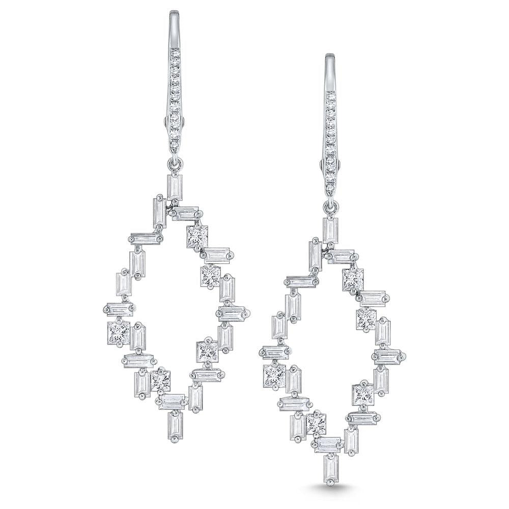 e6647 kc design diamond mosaic frame earrings set in 14 kt. gold