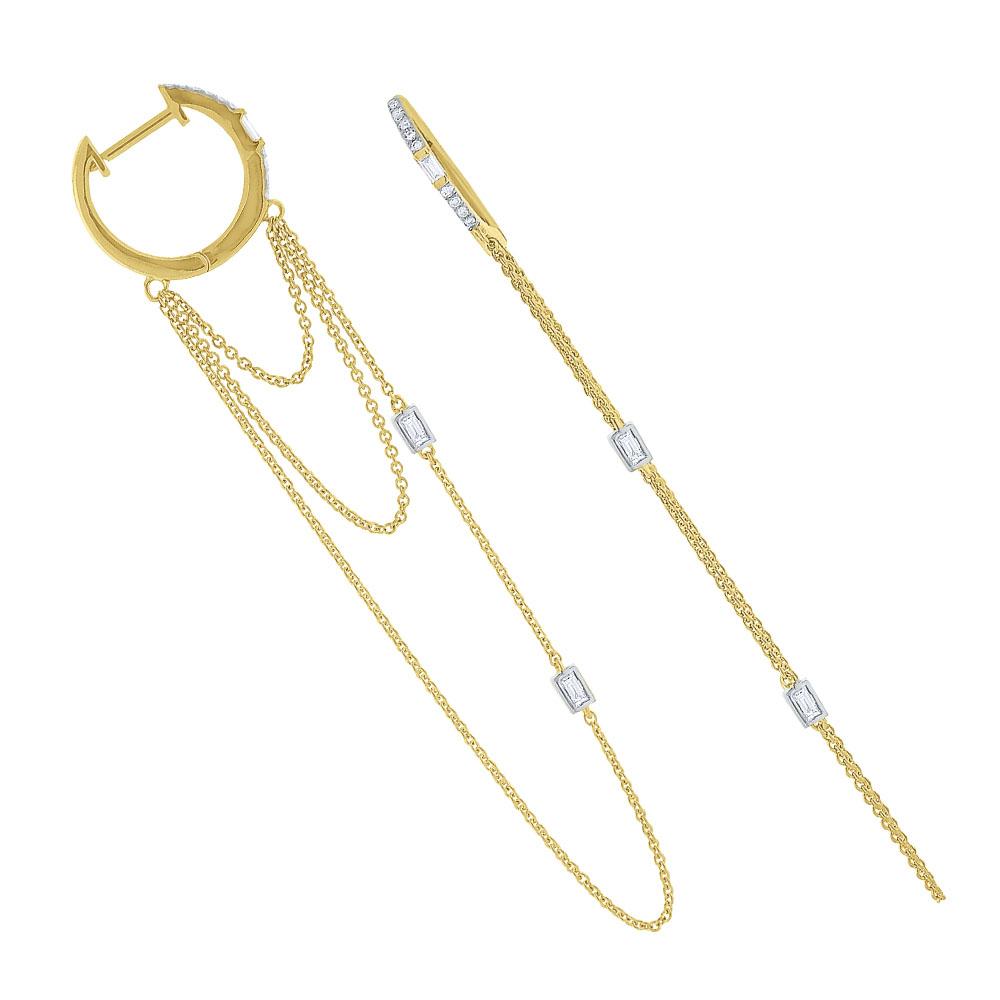 e7052 kc design diamond layered chain earrings set in 14 kt. gold
