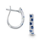 e7154 kc design diamond and blue sapphire hoop earrings