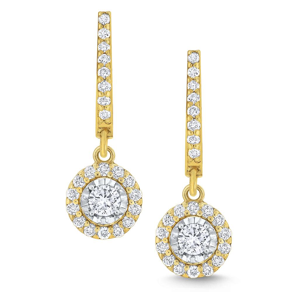 e7161 kc design classic 14k gold and diamond drop earrings