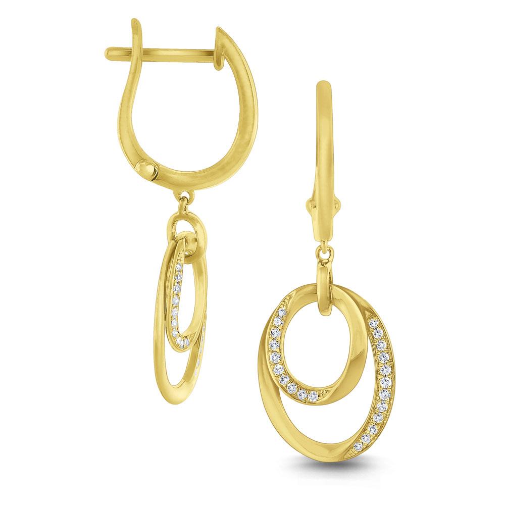 e7231 kc design diamond double ring earrings set in 14 kt. gold