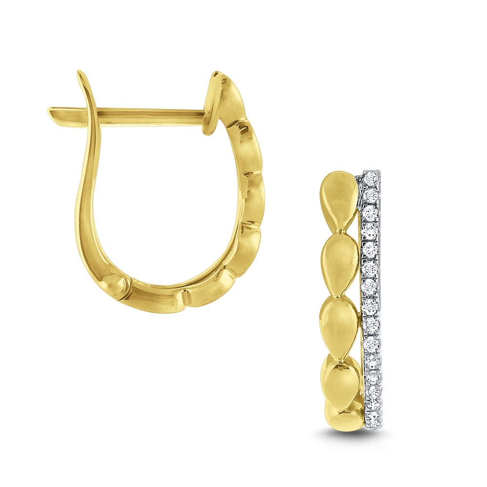 e7251 kc design diamond mini hoop earrings set in 14 kt. gold