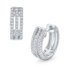 e7254 kc design diamond triple mini hoop earring set in 14 kt. gold