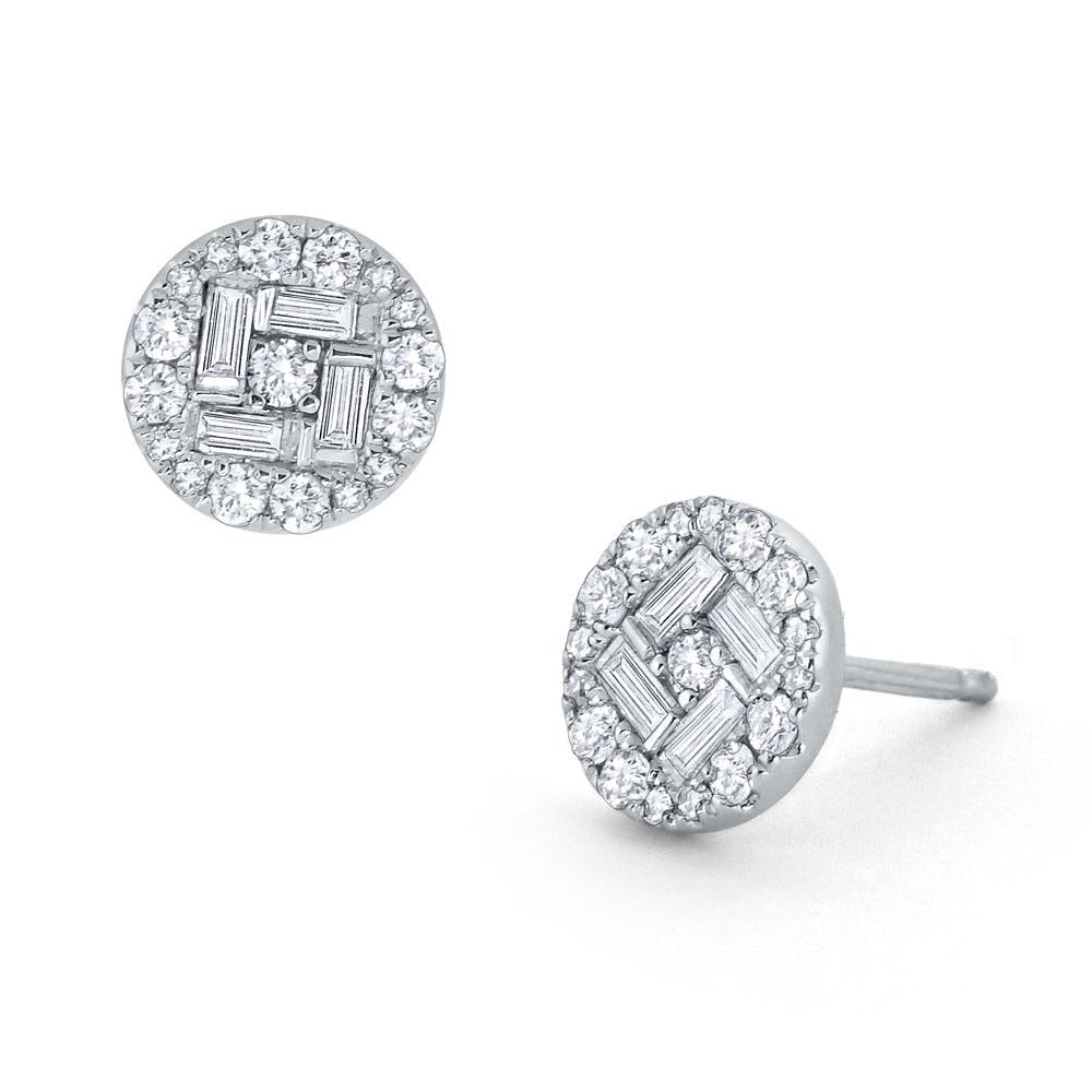 e7305 kc design diamond stud earrings accented by baguettes