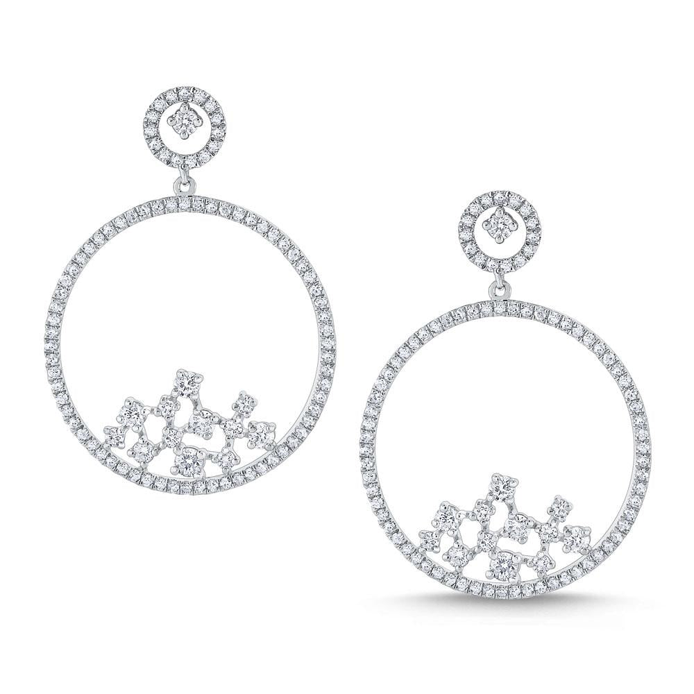 e7329 kc design diamond circle frame earrings set in 14 kt. gold