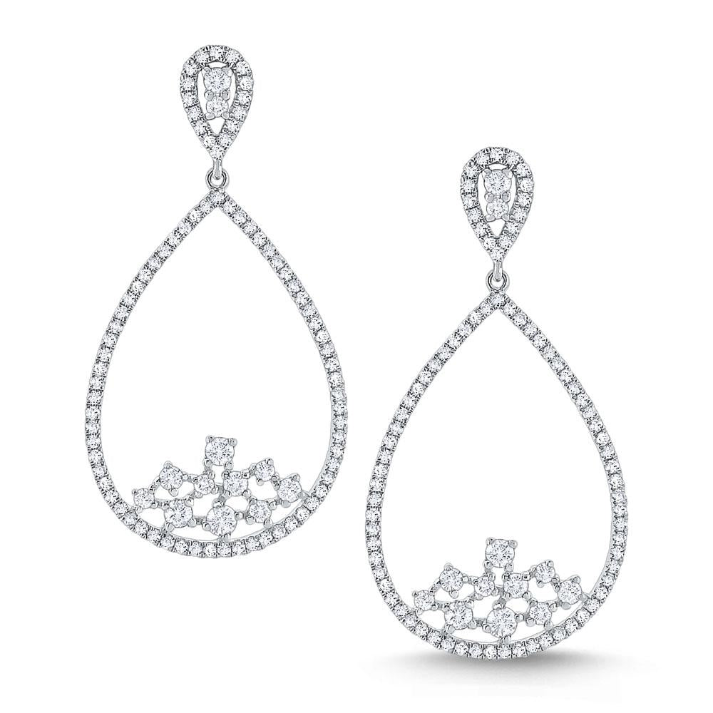 e7330 kc design diamond teardrop frame earrings set in 14 kt. gold