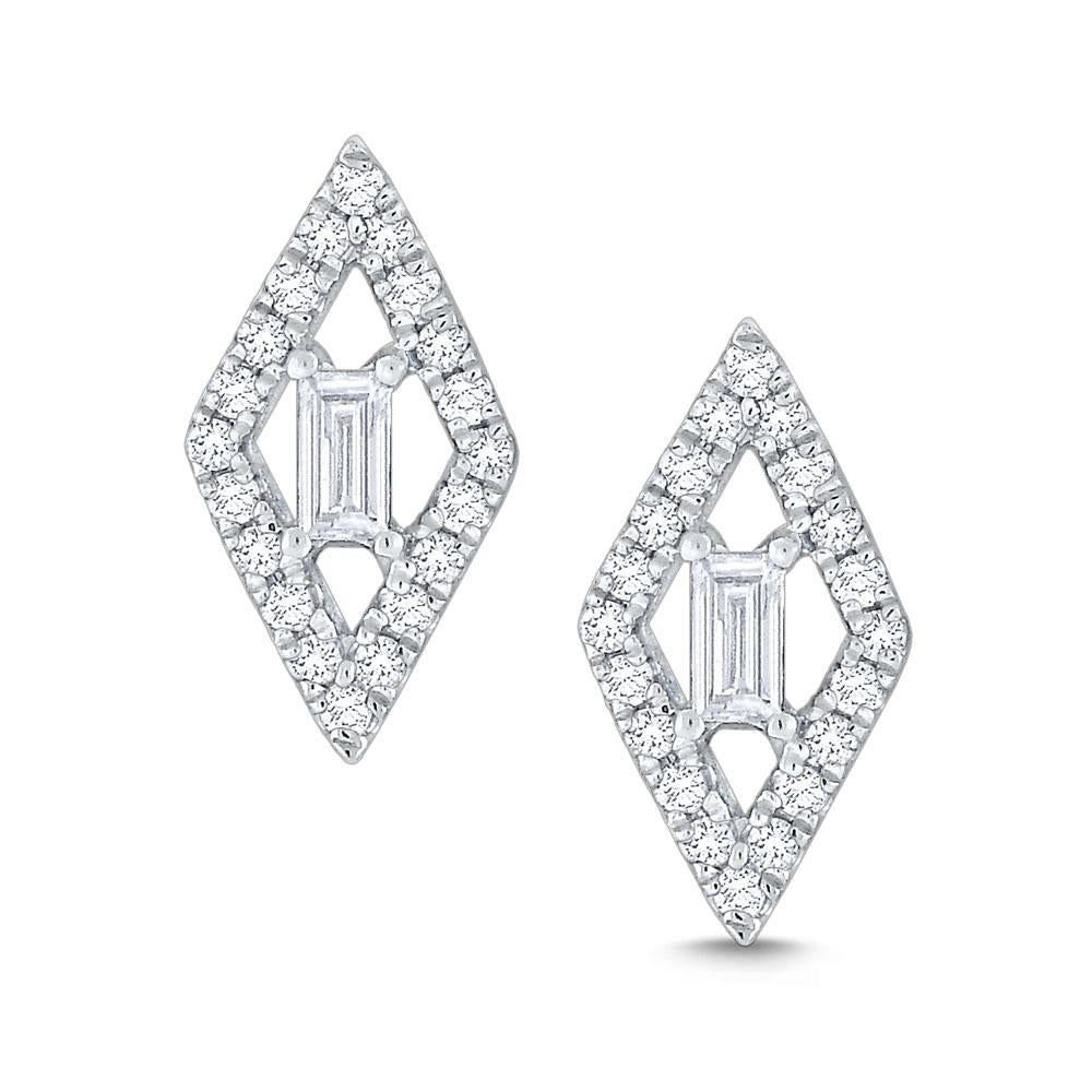 e7552 kc design diamond kite shaped mosaic studs set in 14 kt. gold