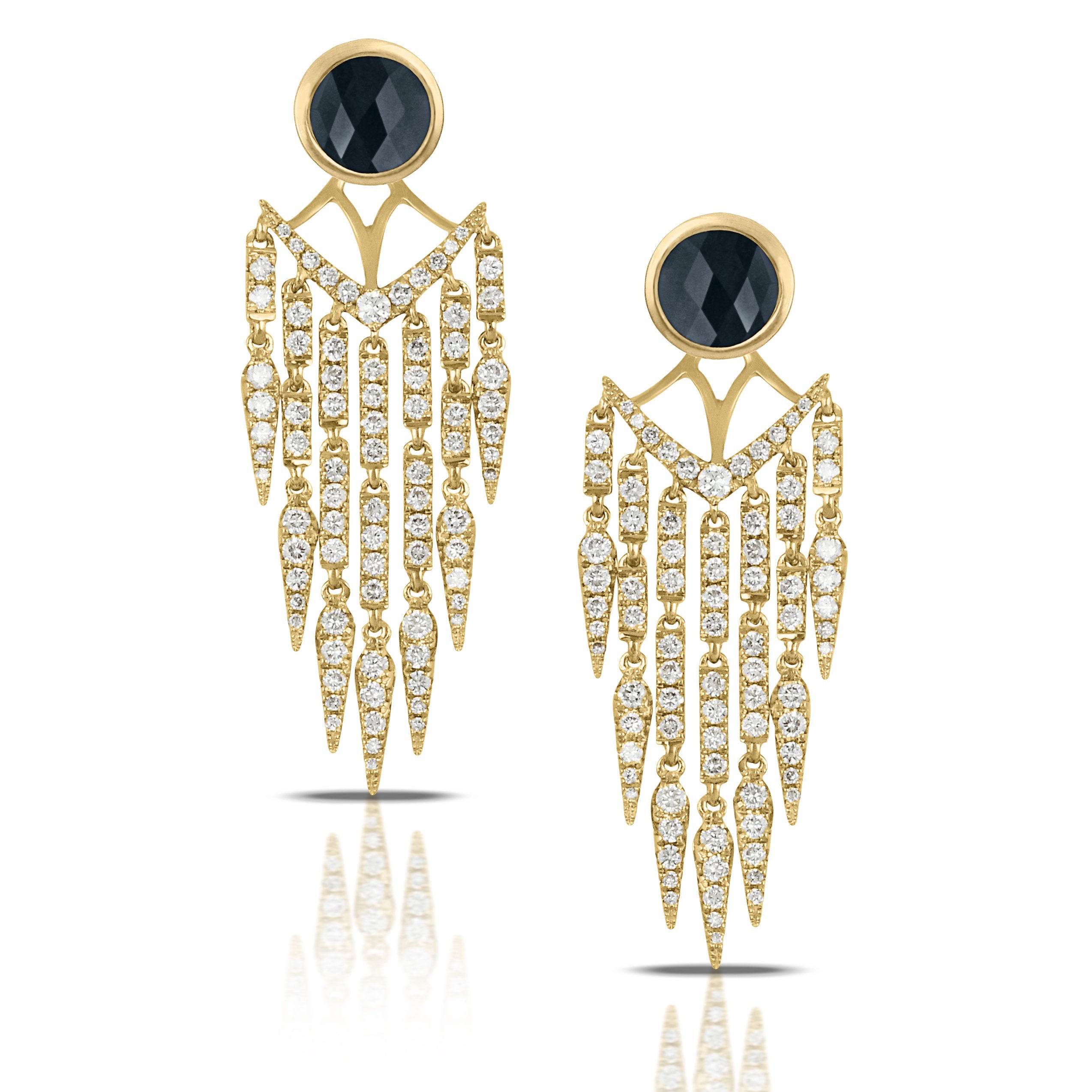 doves gatsby collection 18k yellow gold diamond earring E7644BO