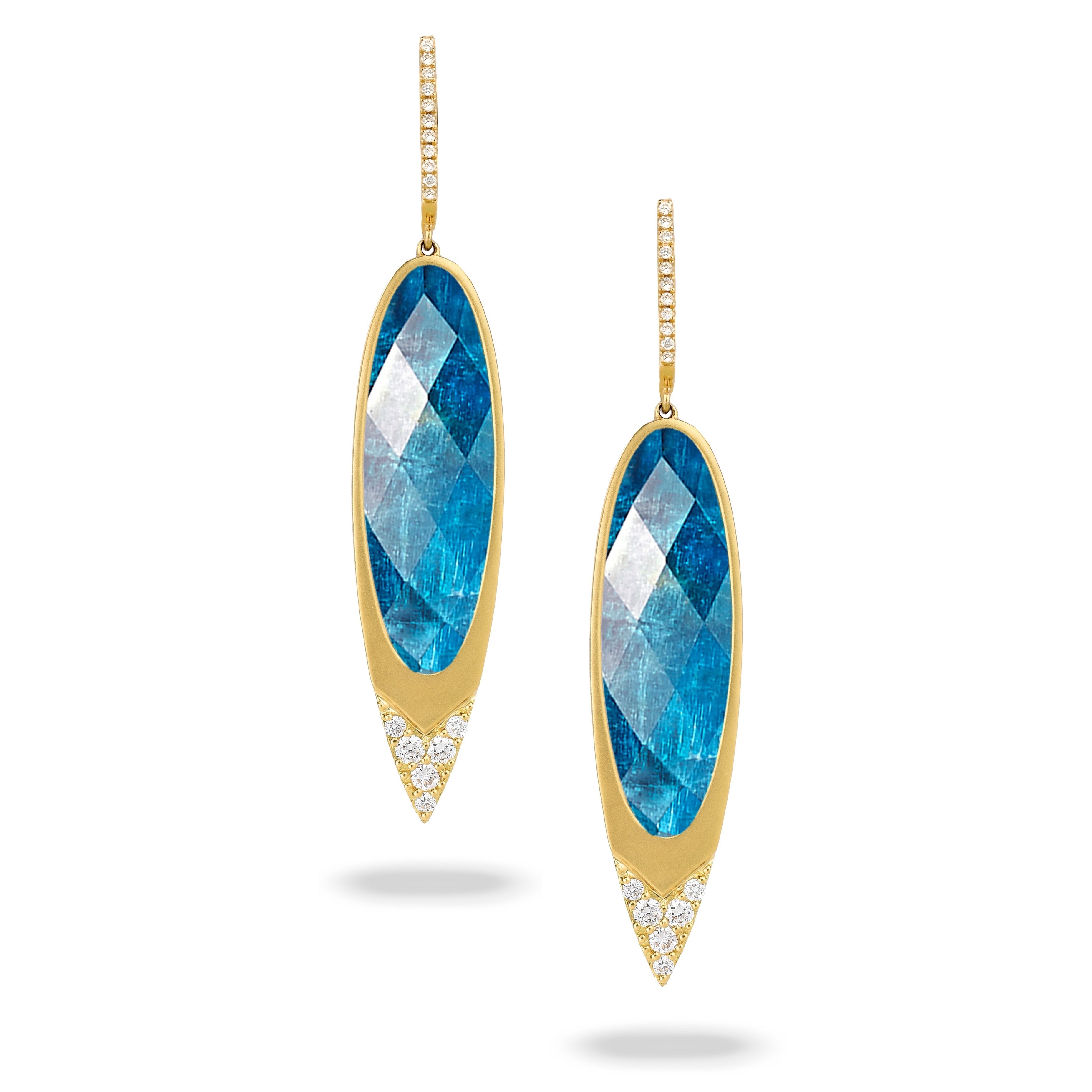 doves laguna collection 18k yellow gold diamond earring E7821AP