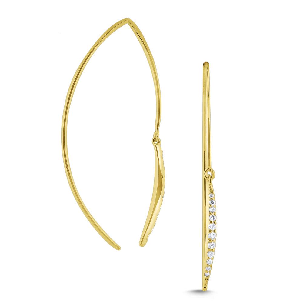 e7930 kc design 14k gold and diamond modern wire arc earrings