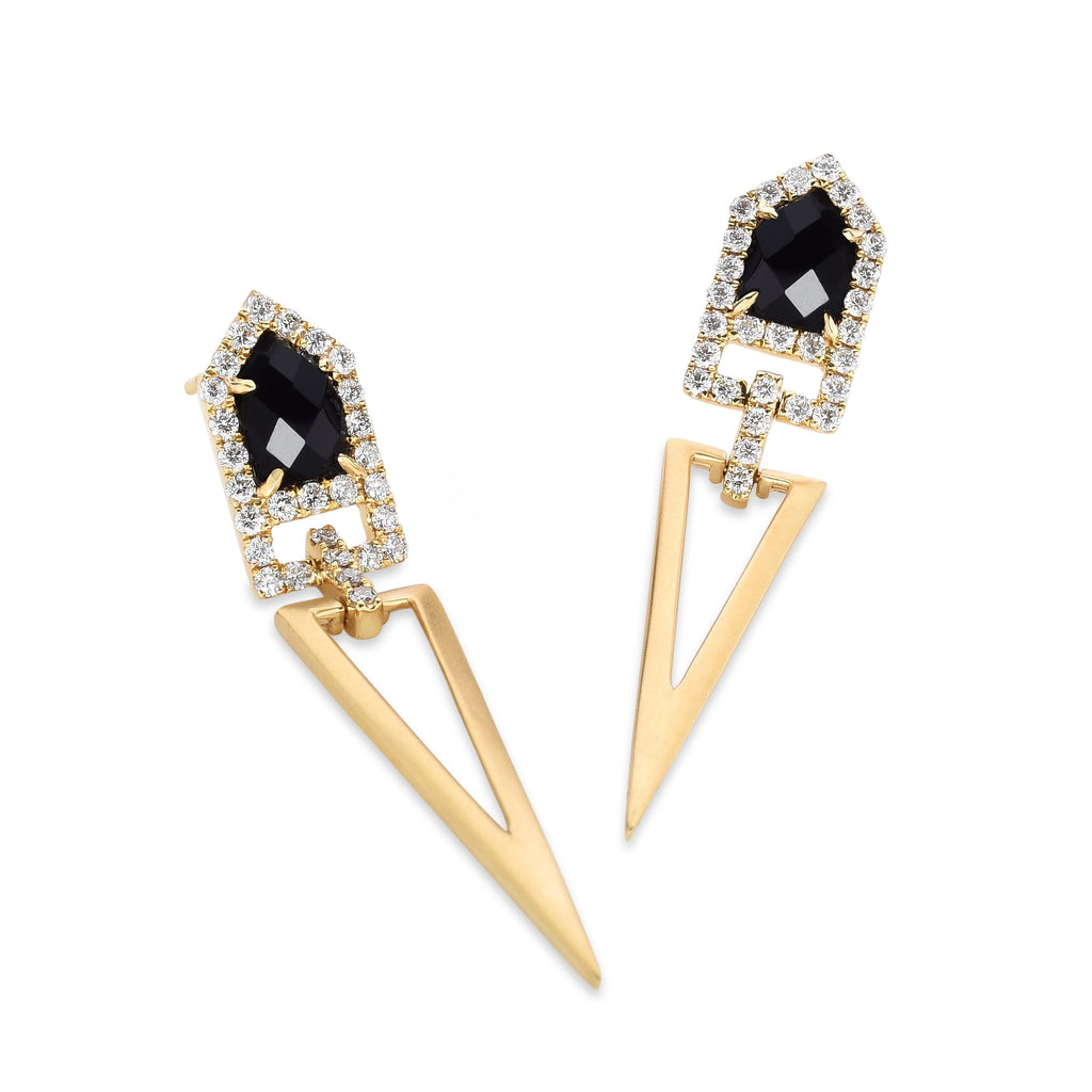 doves gatsby collection 18k yellow gold diamond earring E8015BO