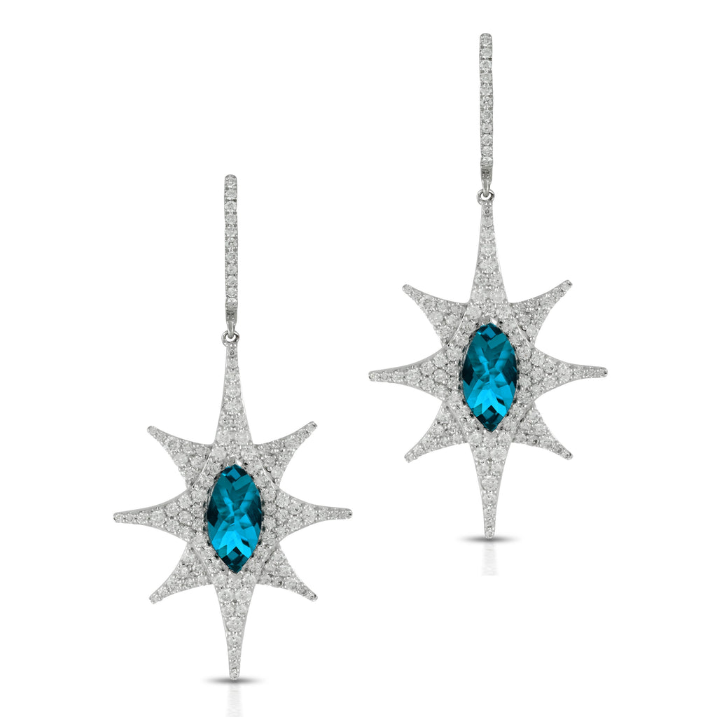 doves london blue collection 18k white gold diamond earring E8089LBT