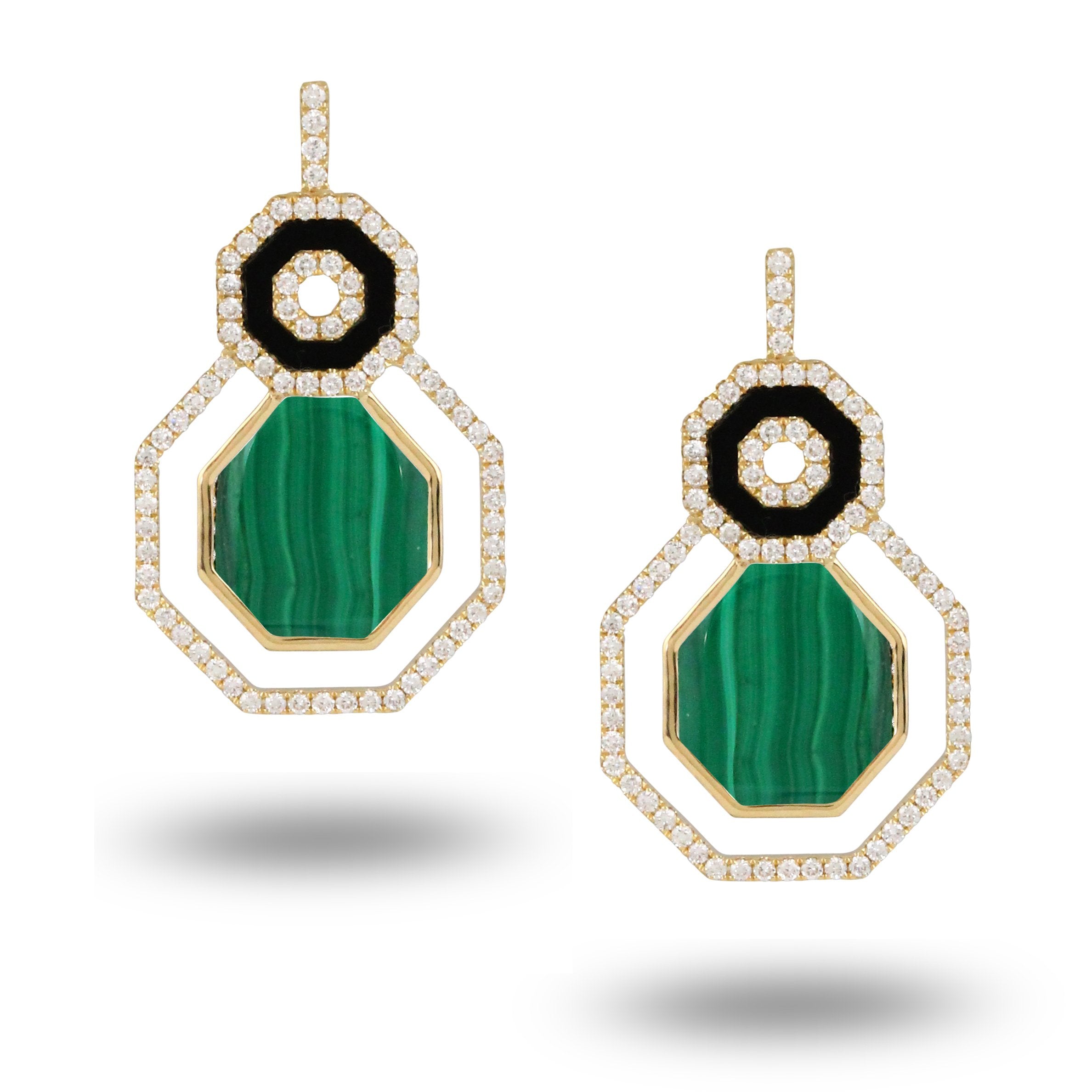 doves verde collection 18k yellow gold diamond earring E8237BOMC
