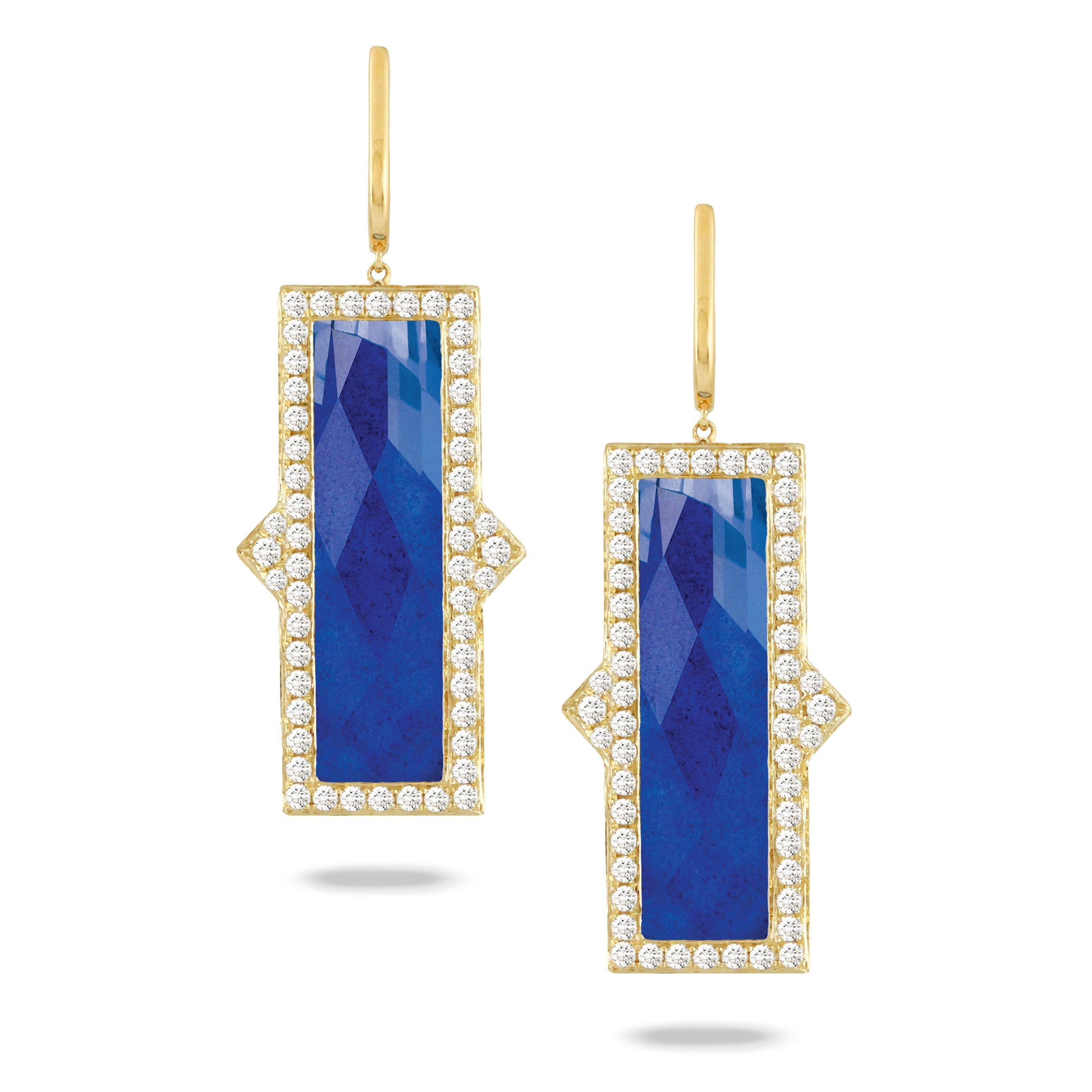 doves royal lapis collection 18k yellow gold diamond earring E8305LP-1