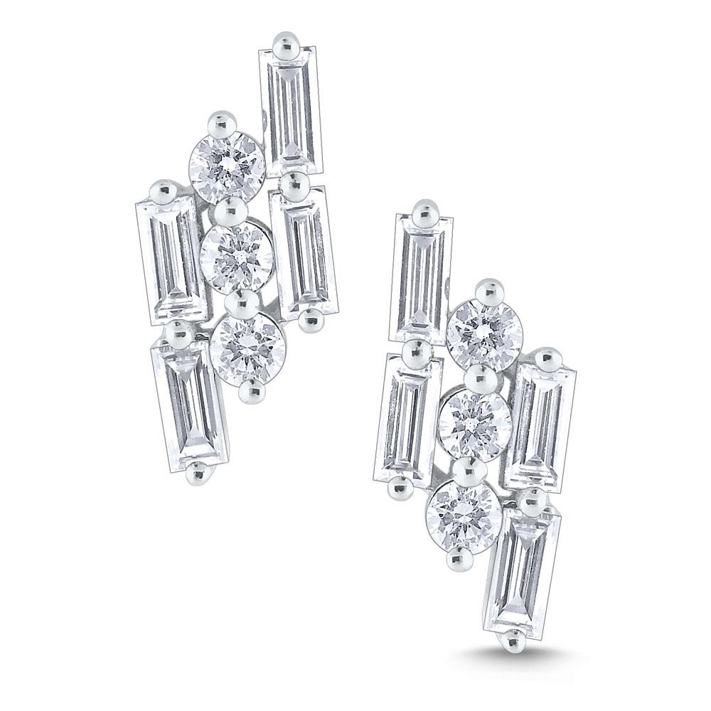 e8627 kc design 14k gold and diamond mosaic stud earrings