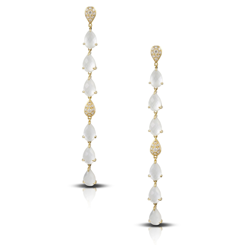doves white orchid collection 18k yellow gold diamond earring E8665WMP