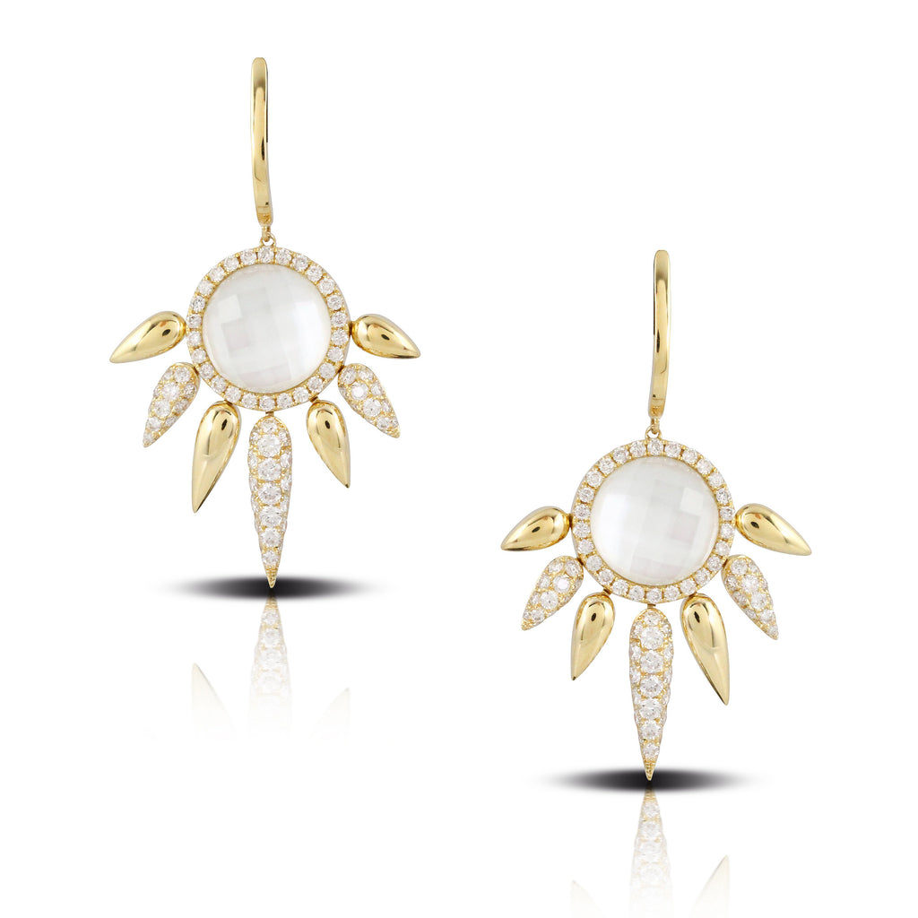 doves white orchid collection 18k yellow gold diamond earring E8666WMP