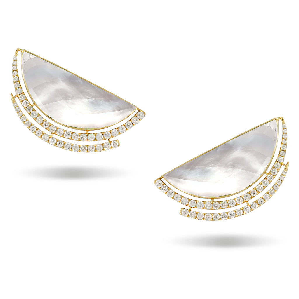 doves white orchid collection 18k yellow gold diamond earring E8875WMP