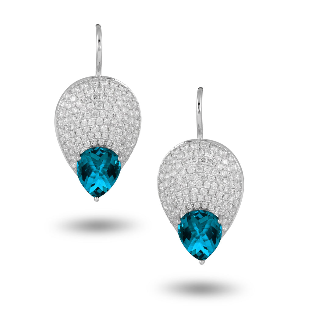 doves london blue collection 18k white gold diamond earring E8962LBT