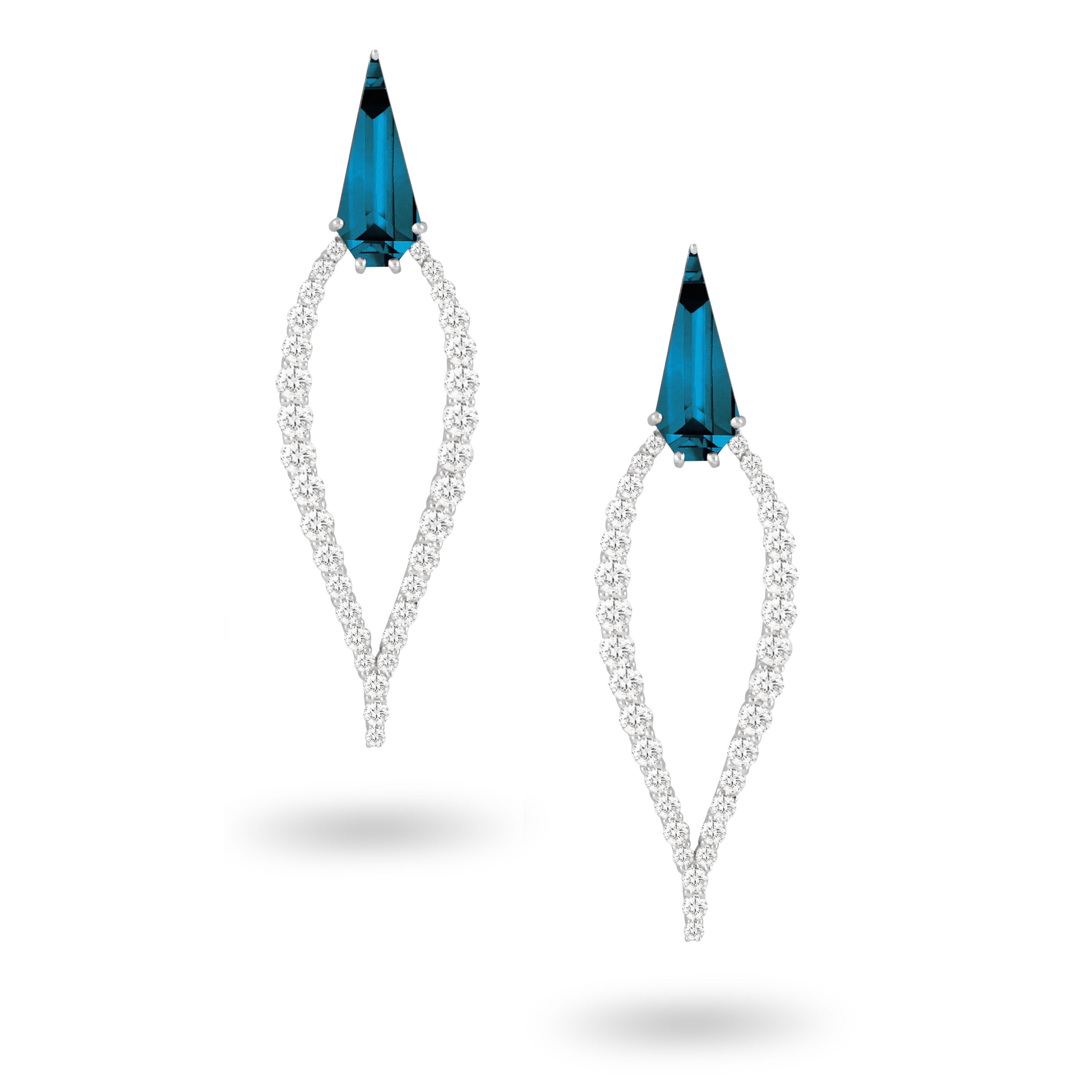 doves london blue collection 18k white gold diamond earring E8963LBT