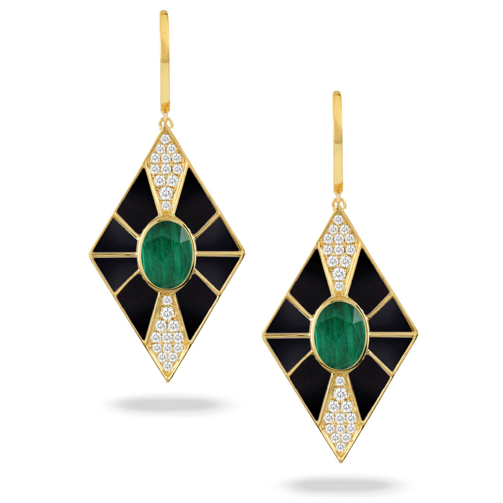 doves verde collection 18k yellow gold diamond earring E9029BOMC