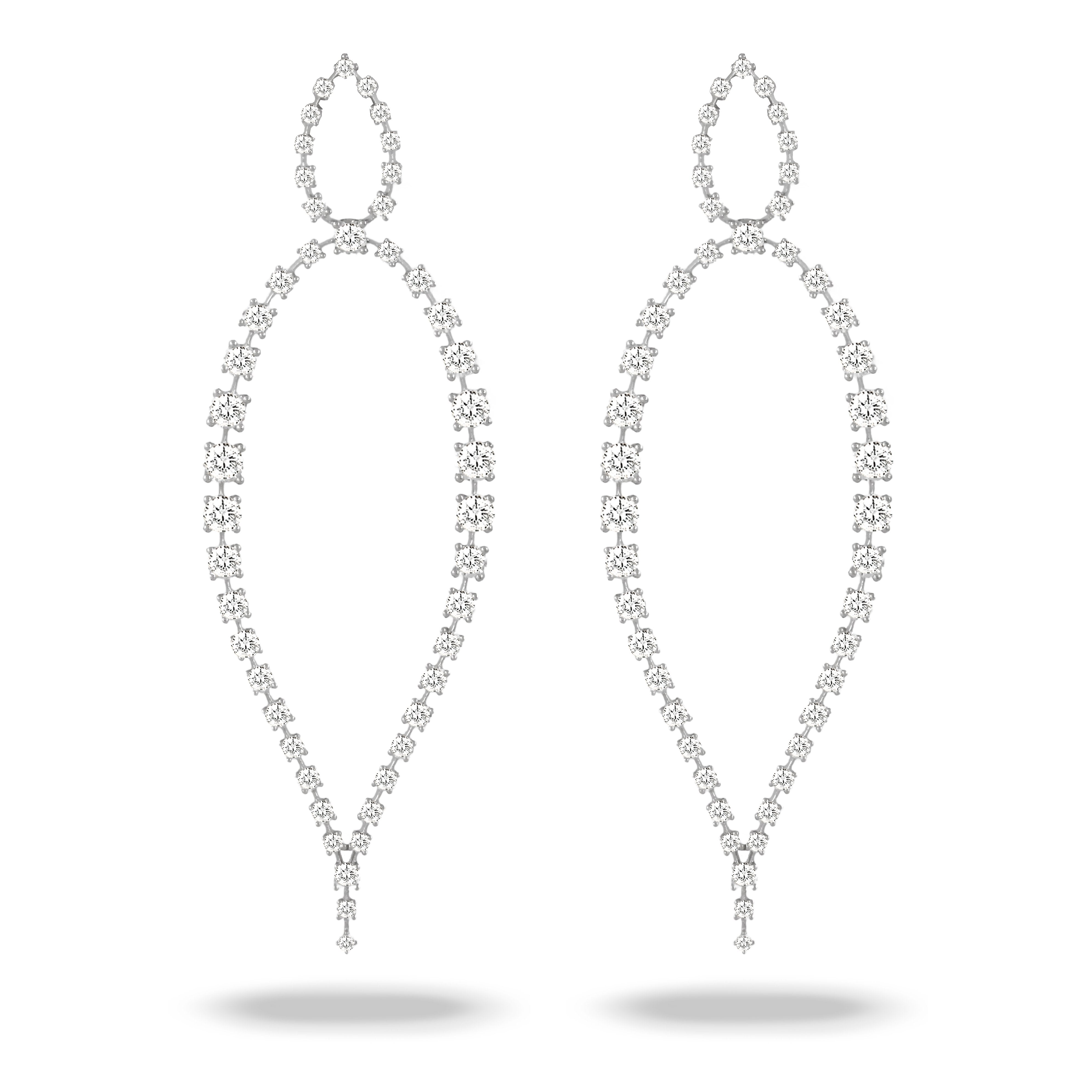 doves diamond fashion collection 18k white gold diamond earring E9047