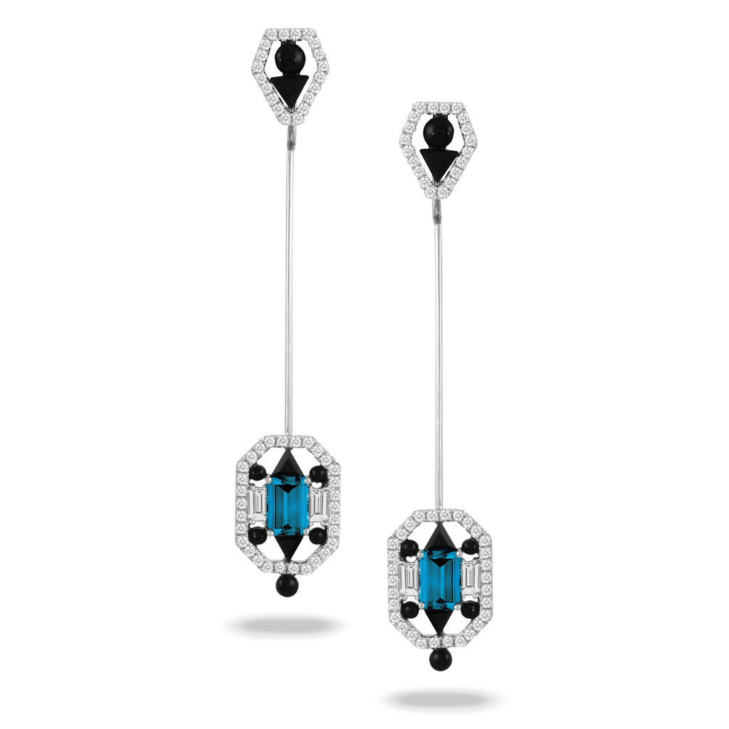 doves london blue collection 18k white gold diamond earring E9050BOLBT