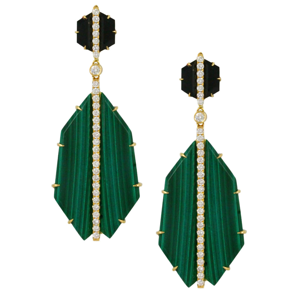 doves verde collection 18k yellow gold diamond earring E9233BOMC