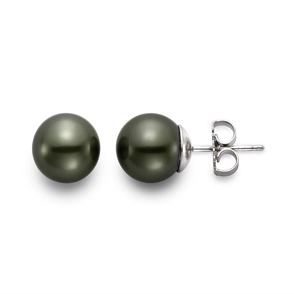 9mm Tahitian pearl stud earrings