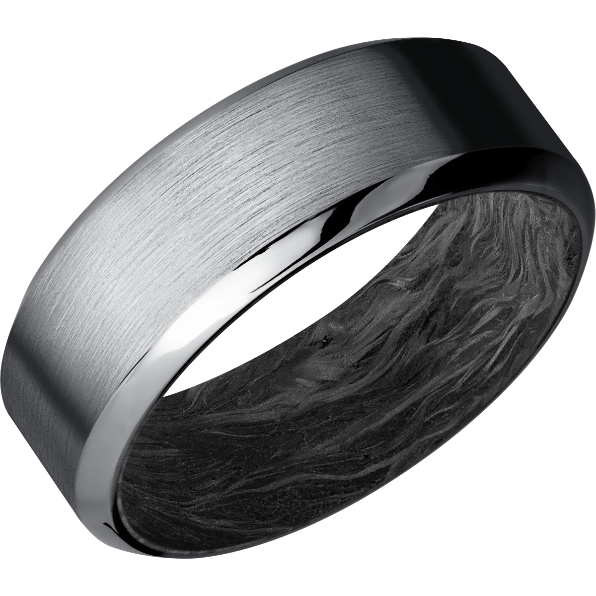 Carbon Fiber Wedding Band With Satin & Polish Finish