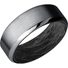 Carbon Fiber Wedding Band With Satin & Polish Finish