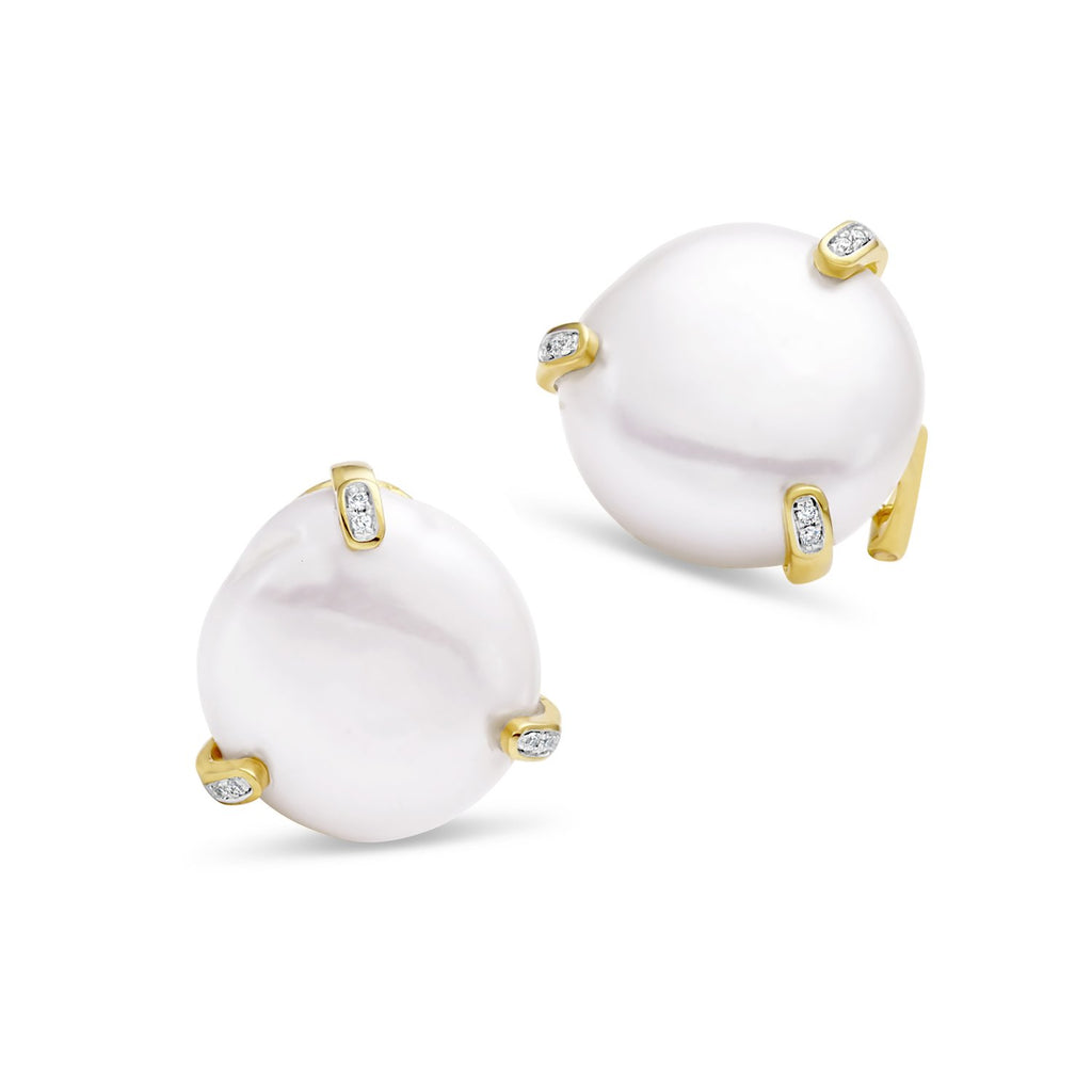 fireball diamond button earrings