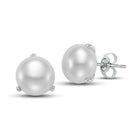 freshwater pearl button stud earrings g16009ew