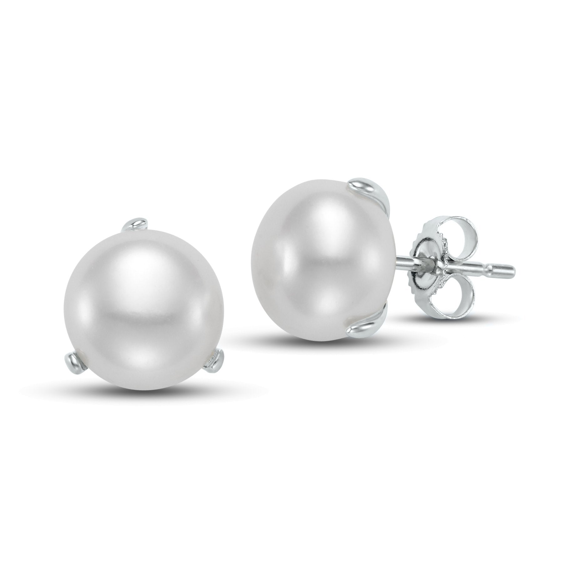 freshwater pearl button stud earrings g16009ew