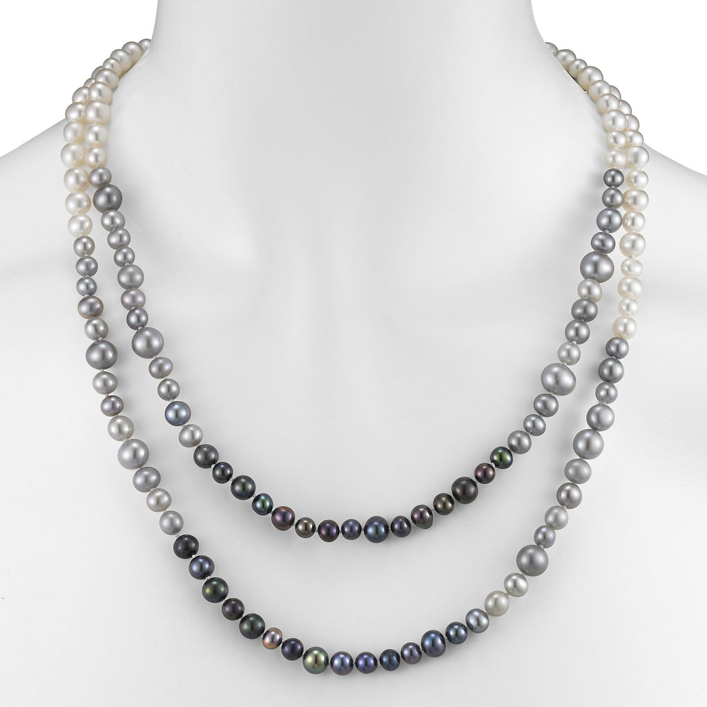 endless style ombré pearl strand necklace