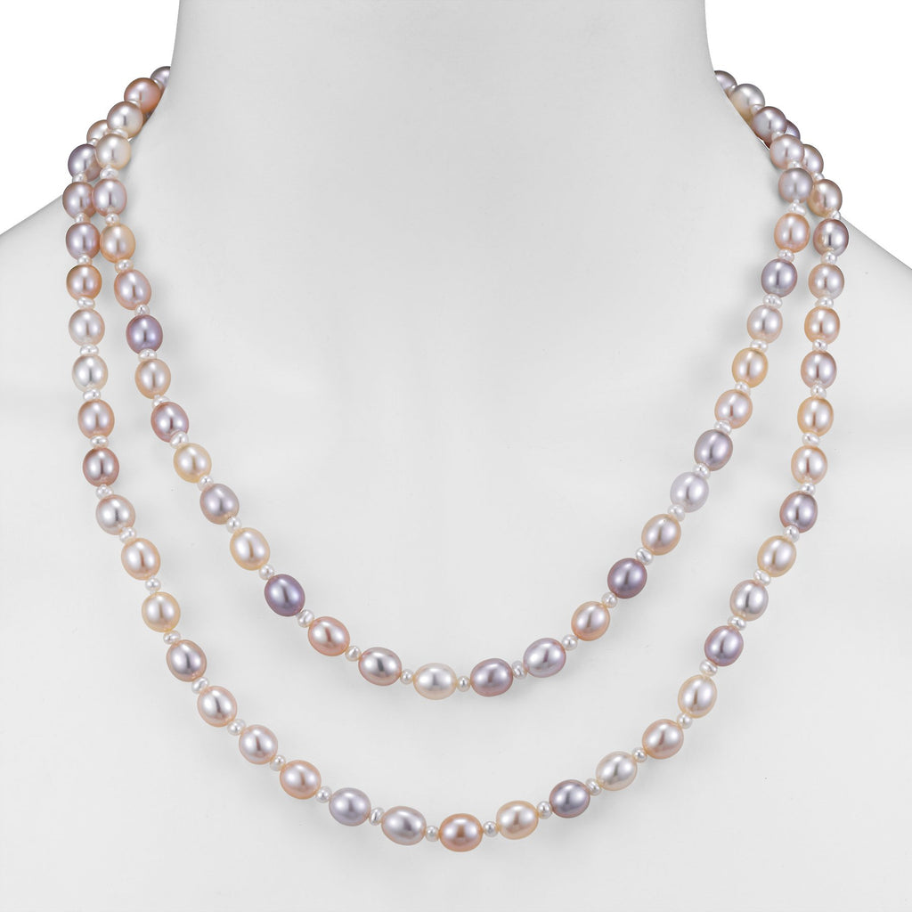 endless style multicolor freshwater pearl strand necklace